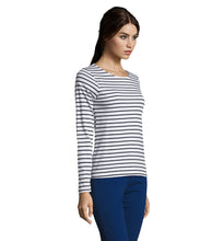 Load image into Gallery viewer, SOL&#39;S MARINE WOMEN LONG SLEEVE STRIPED T-SHIRT
