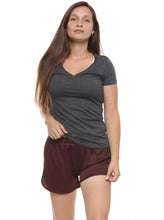 Load image into Gallery viewer, Ladies&#39; Jersey Deep V-Neck טי-שרט
